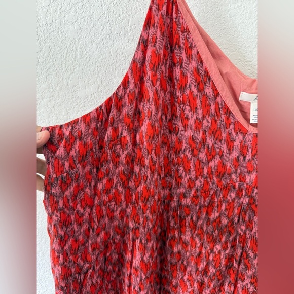 Anthropologie Joie Flowy Cotton Red and Pink Patterned Tiered Maxi Dress - Picture 6 of 7